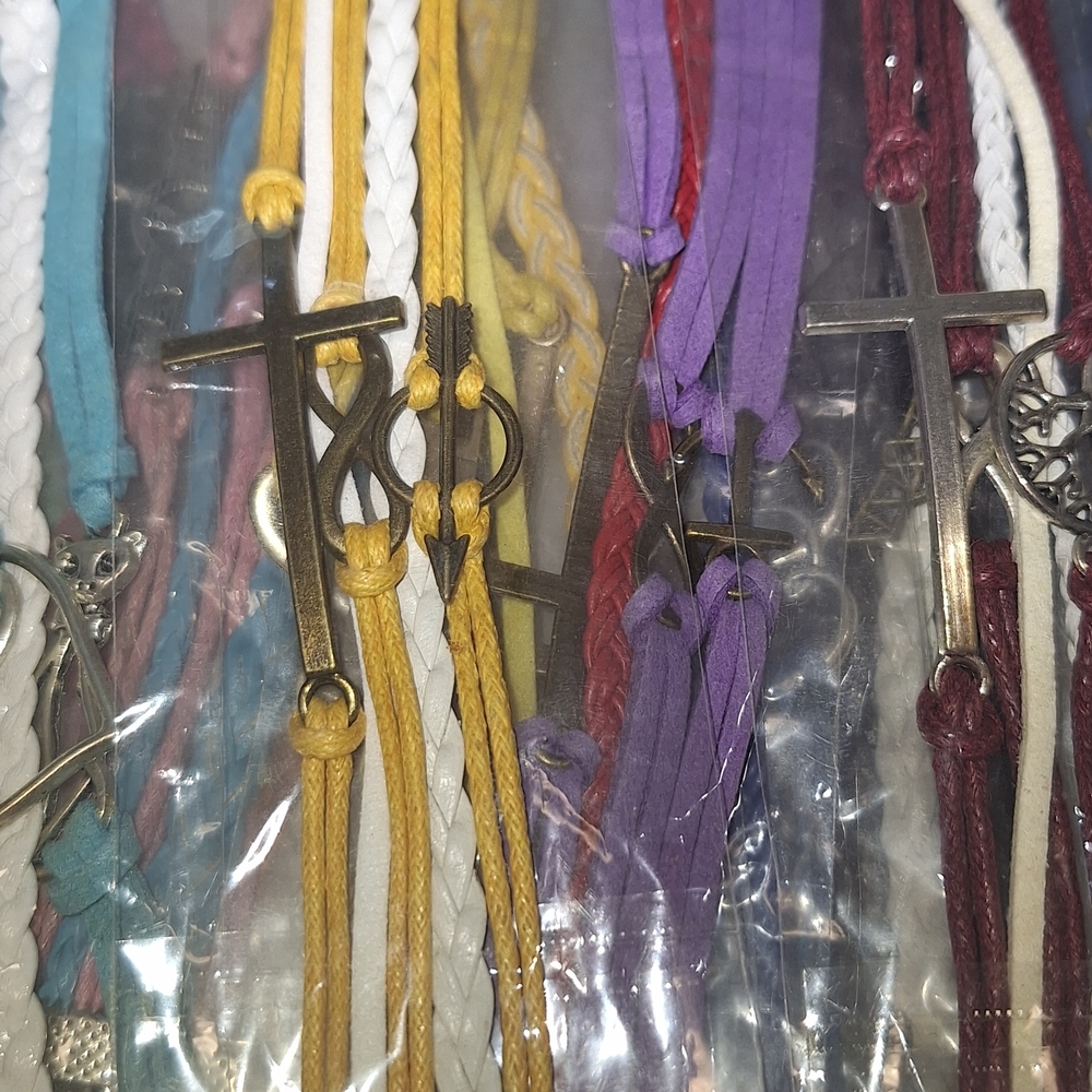 Boho Multi-strand faux Leather Charm Bracelets